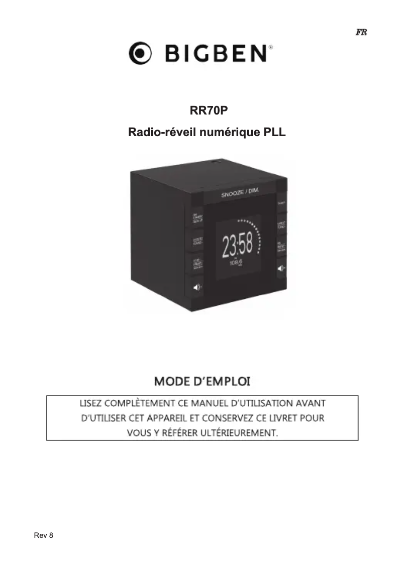 Page n°1 - Manuel utilisateur Bigben RR70P
