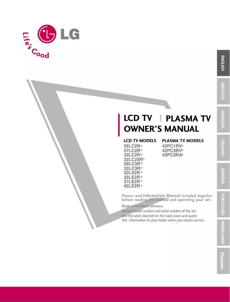 Image de la première page du manuel de l'appareil 26LC2R-ZJ