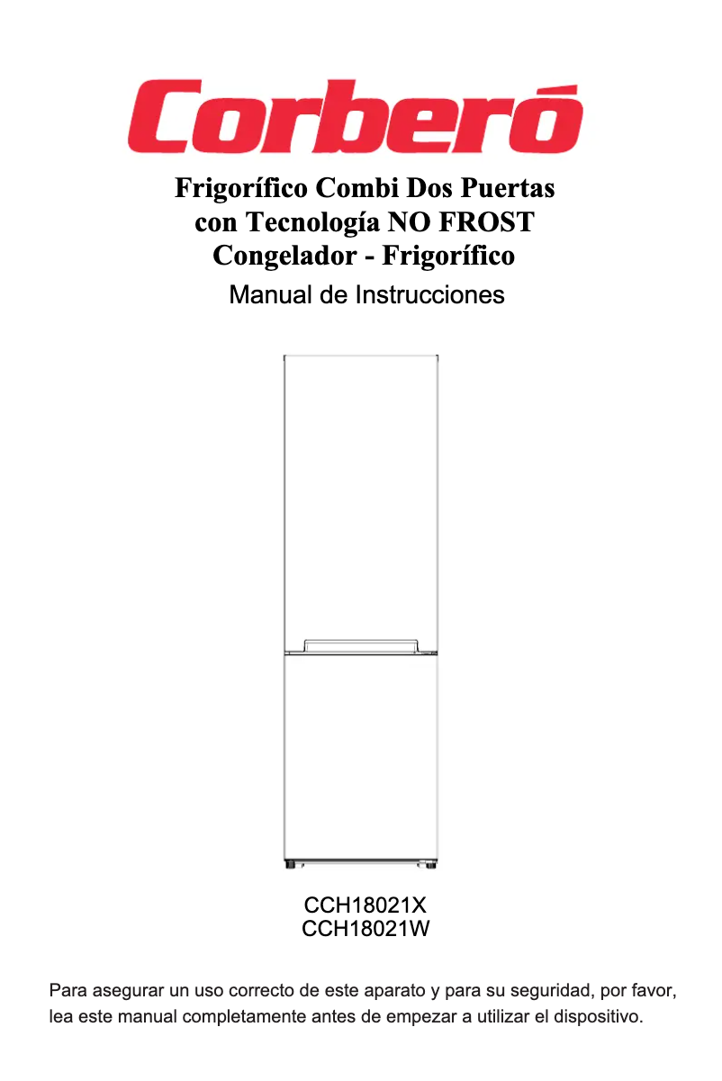 Image de la première page du manuel de l'appareil CCH18021W