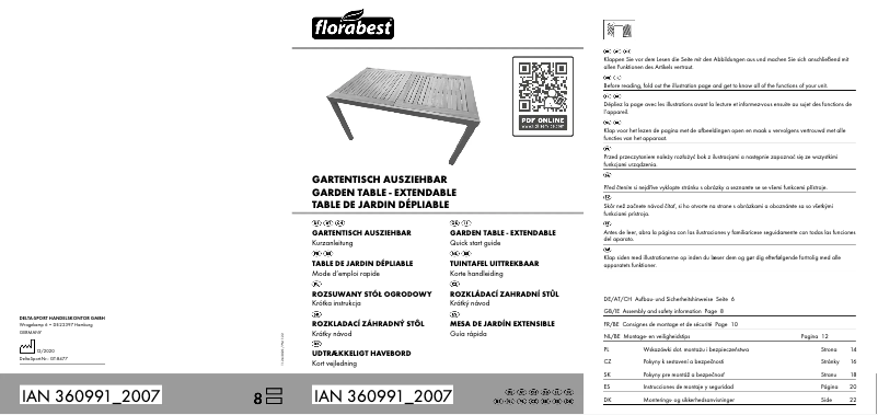 Page 1 de la notice Manuel utilisateur Florabest IAN 360991