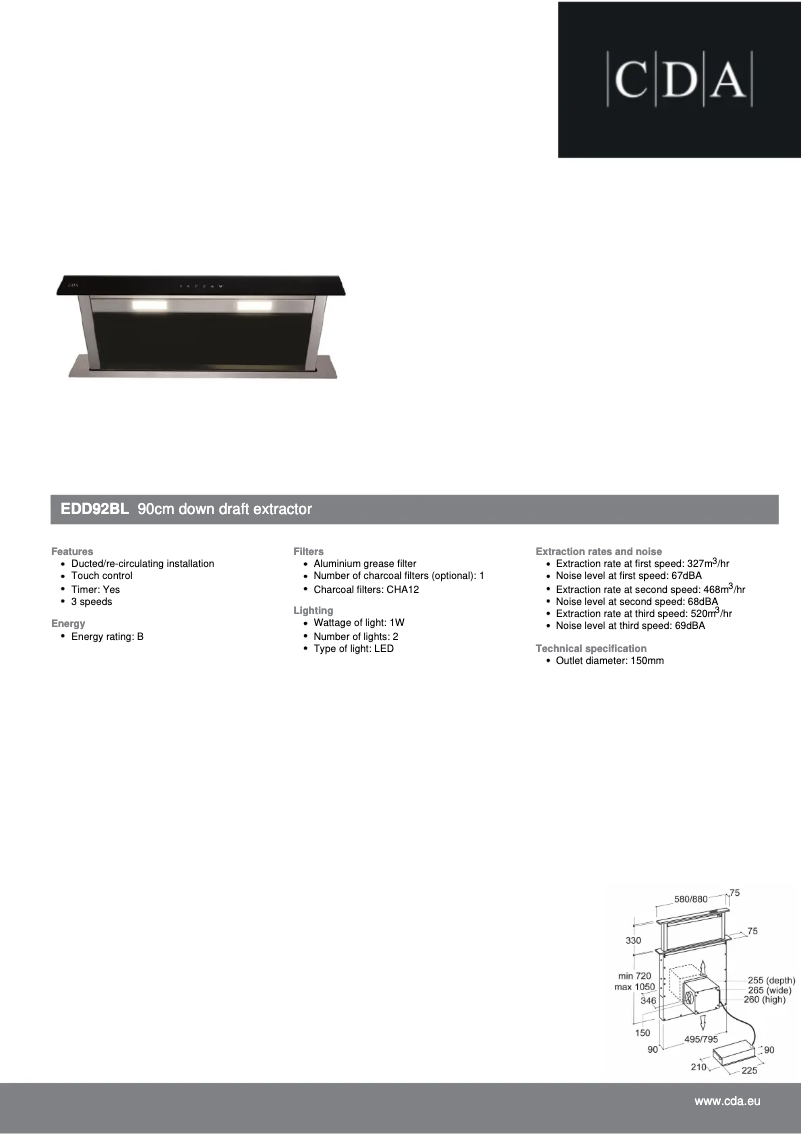 Image de la première page du manuel de l'appareil EDD92BL