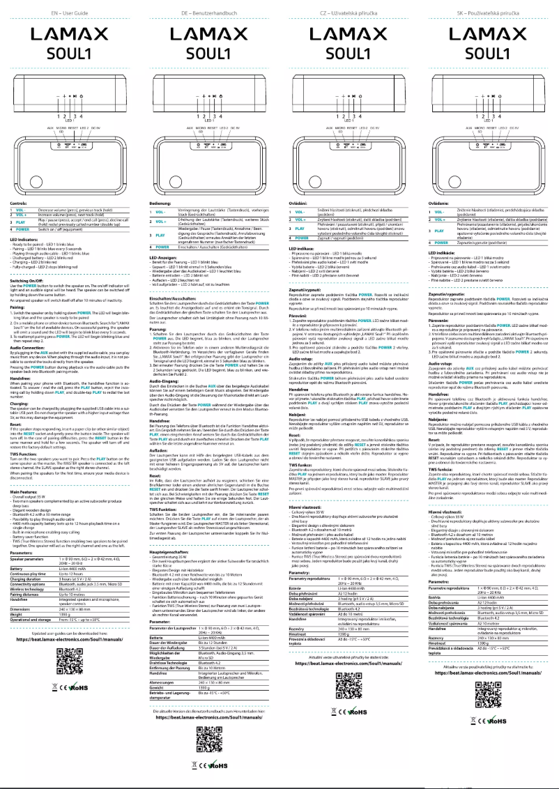 Image de la première page du manuel de l'appareil Soul1