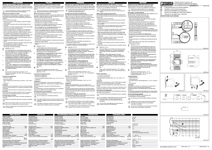 Image de la première page du manuel de l'appareil MINI-BAT/24DC/0.8AH