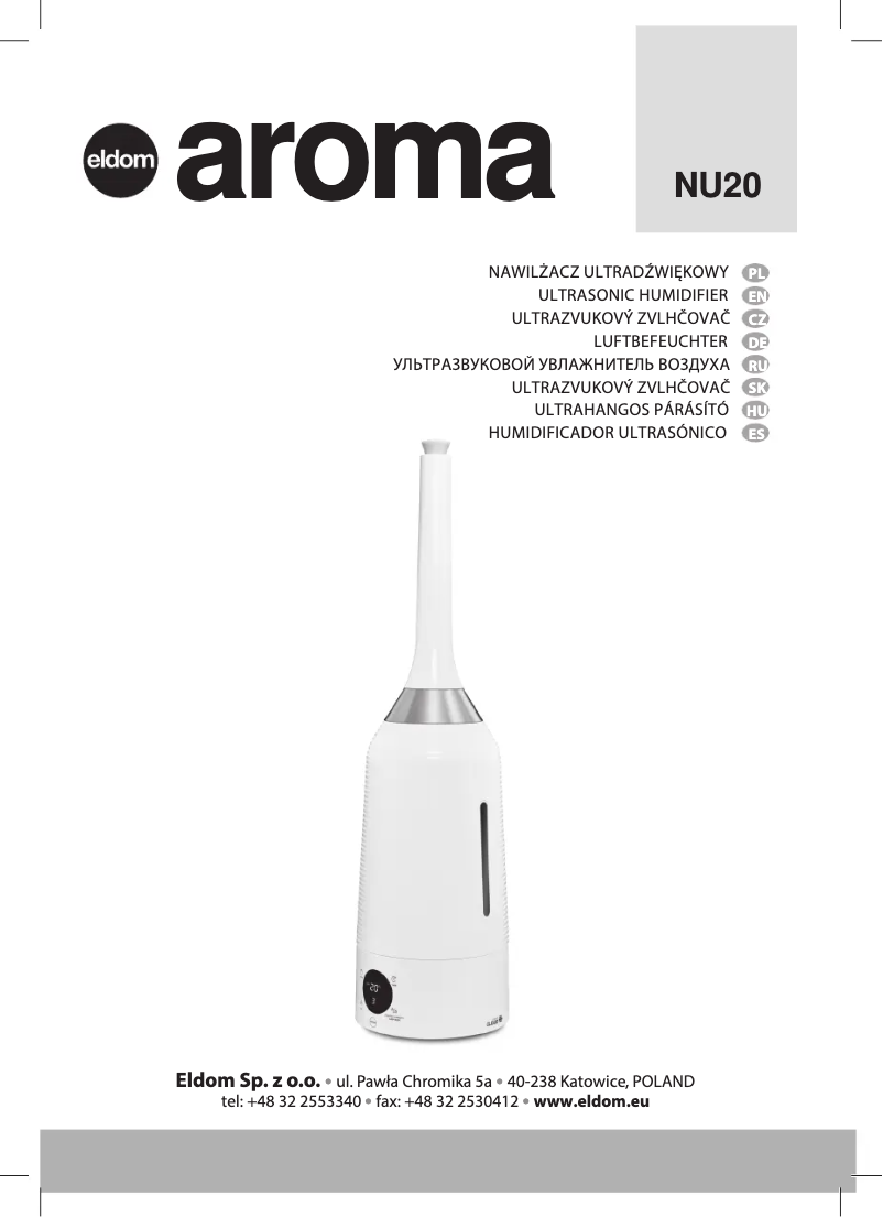 Image de la première page du manuel de l'appareil Aroma NU20