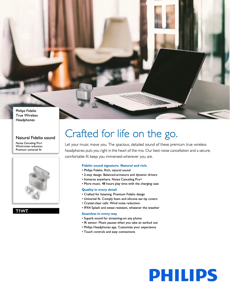 Page n°1 - Fiche technique Philips Fidelio T1