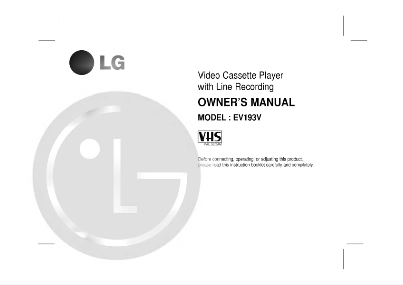 Página 1 del manual Manual de usuario LG EV193V
