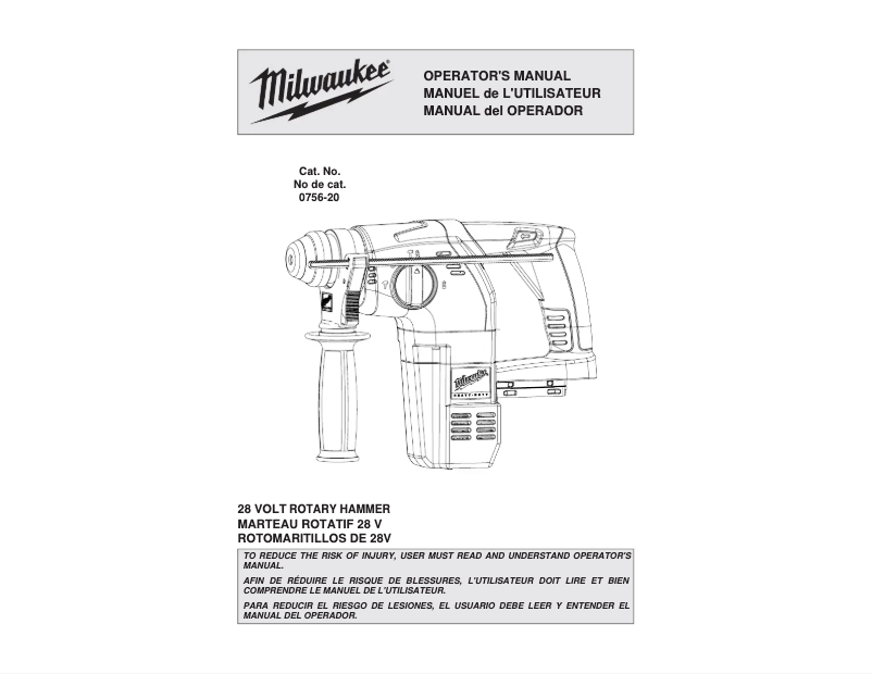 Page n°1 - Manuel utilisateur Milwaukee 0756-22