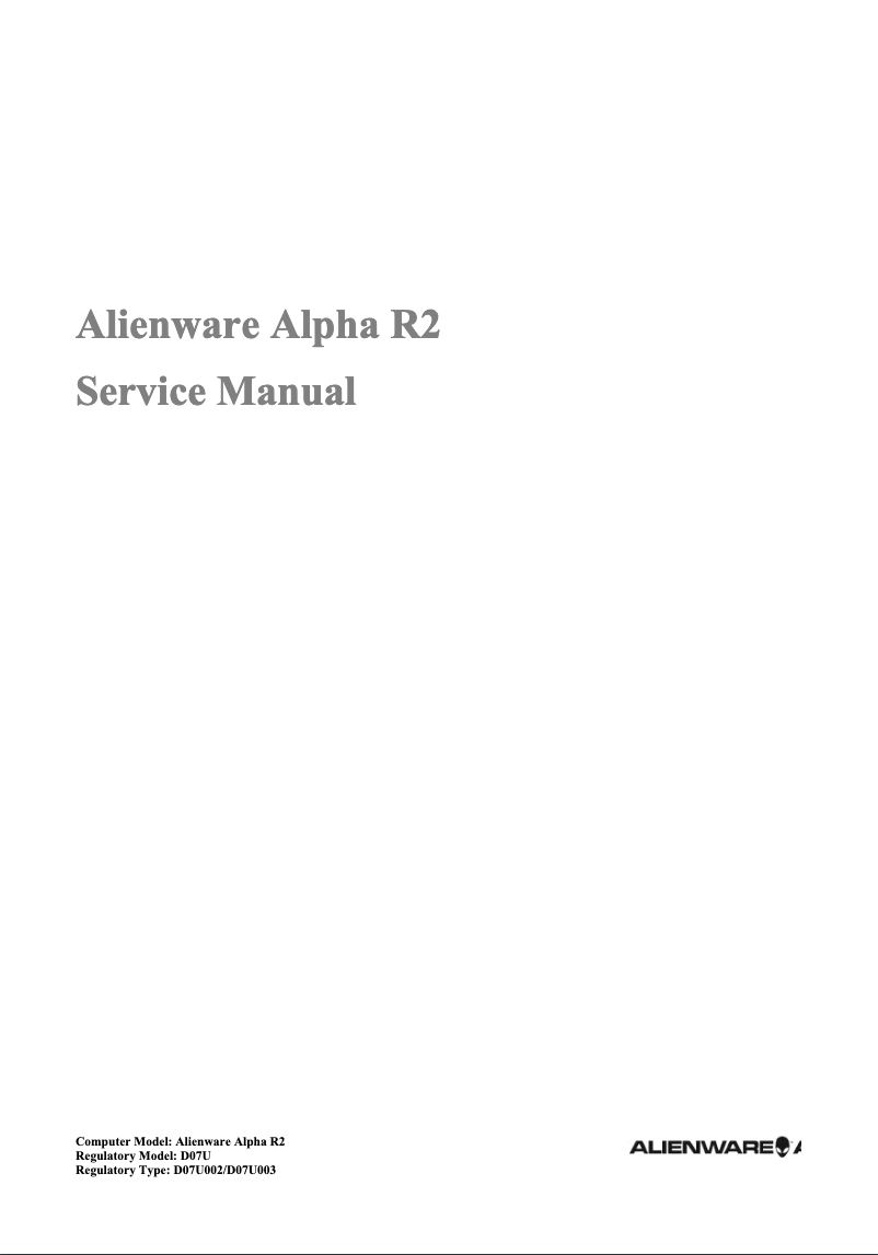 Page 1 de la notice Manuel utilisateur Alienware Alpha R2