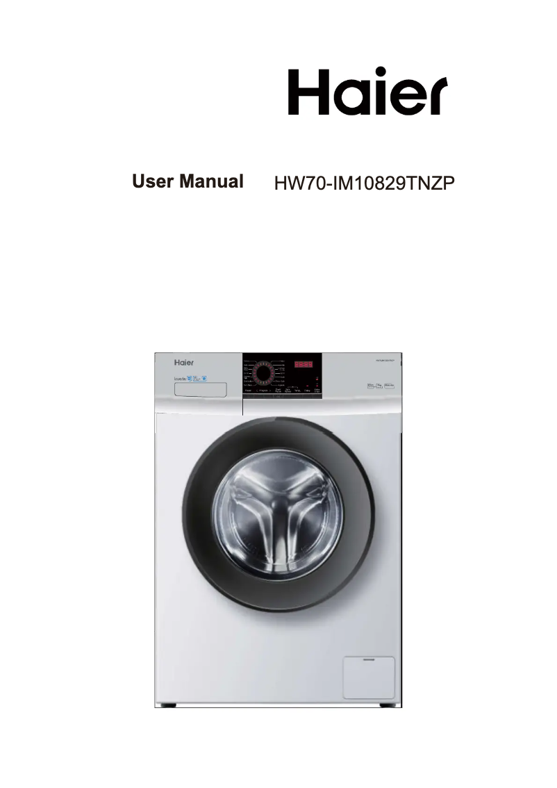 Page 1 de la notice Manuel utilisateur Haier HW70-IM10829TNZP