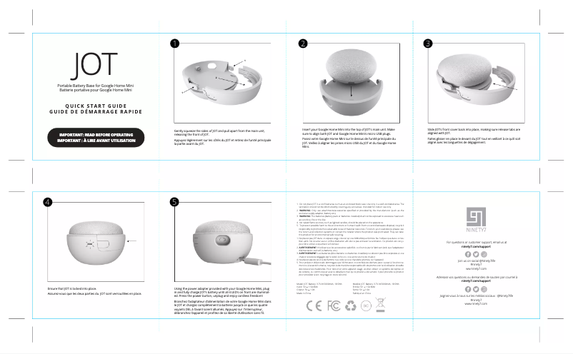 Image de la première page du manuel de l'appareil JOT