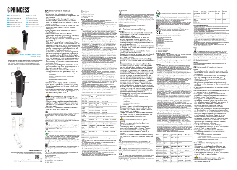 Image de la première page du manuel de l'appareil Sous Vide Stick 267003