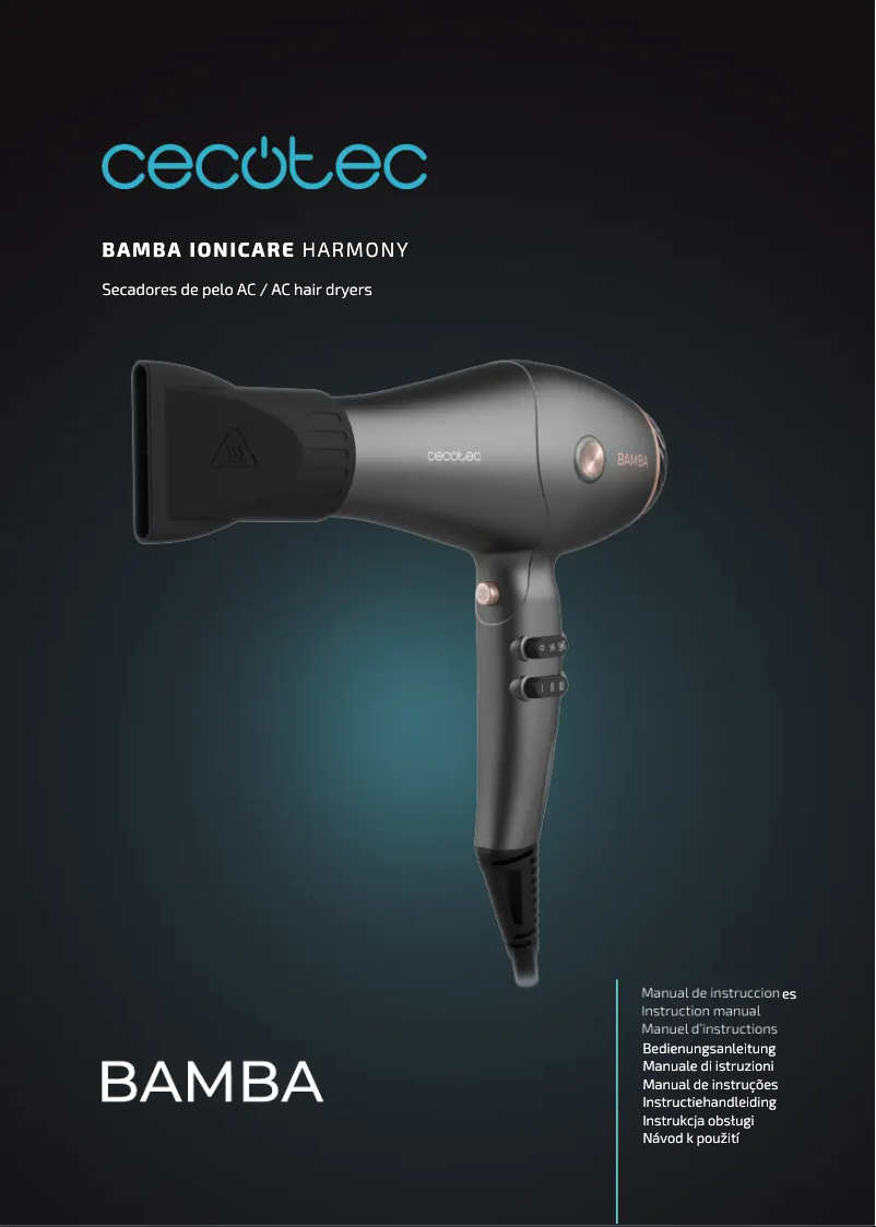 Image de la première page du manuel de l'appareil Bamba IoniCare Harmony