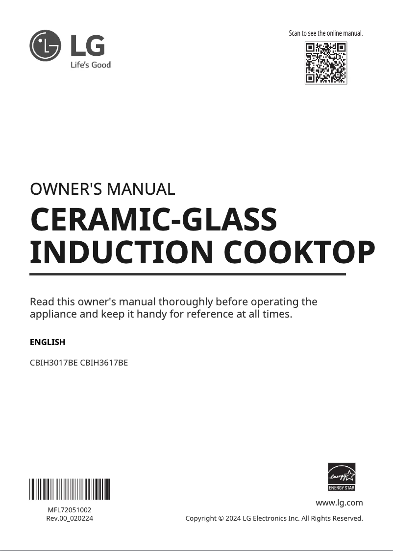 Image de la première page du manuel de l'appareil CBIH3617BE