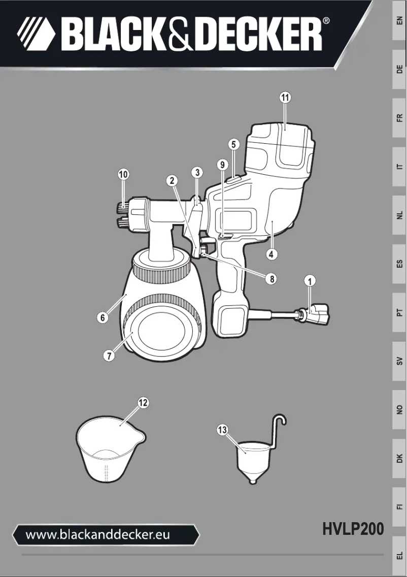 Page 1 de la notice Manuel utilisateur Black & Decker HVLP200