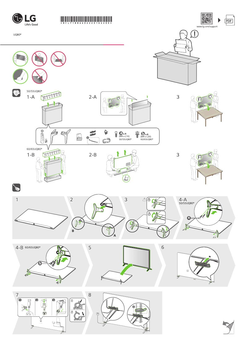 Página 1 del manual Guía de instalación LG 65UQ80006LB