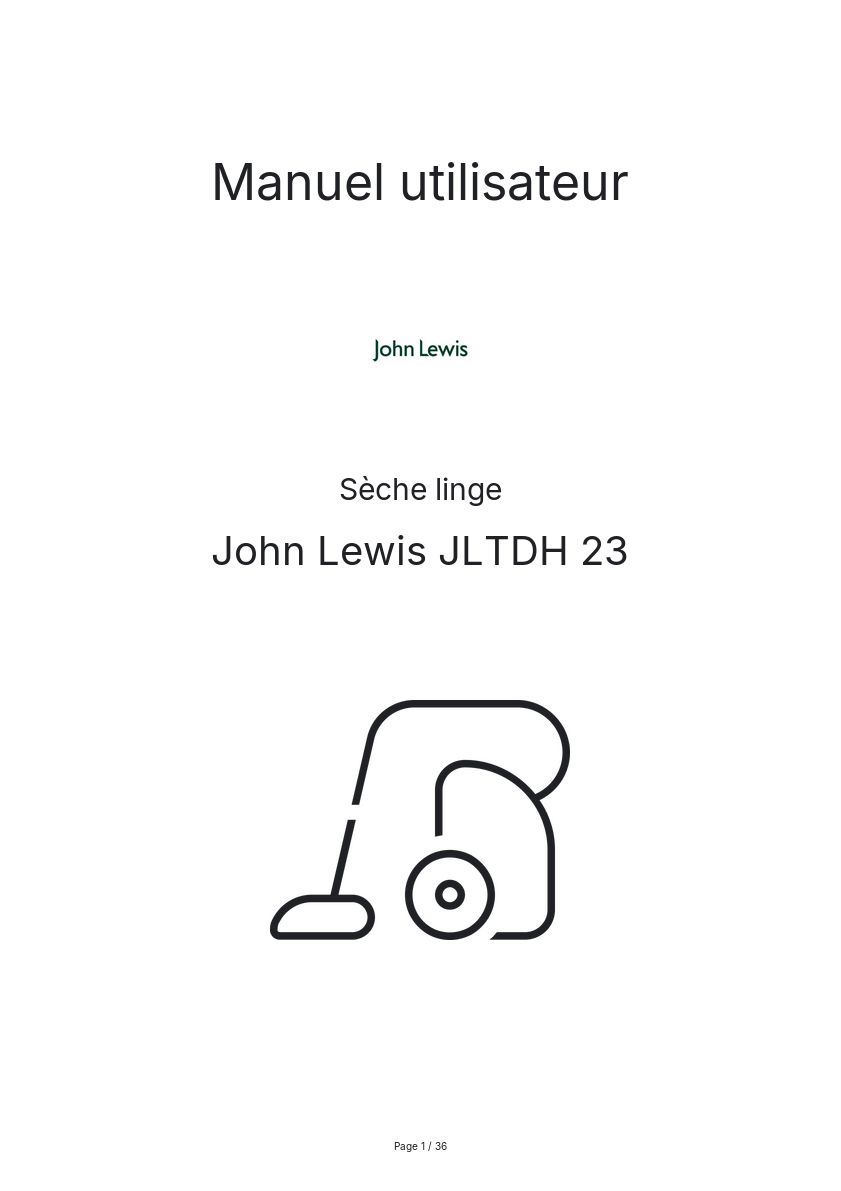 Image de la première page du manuel de l'appareil JLTDH 23
