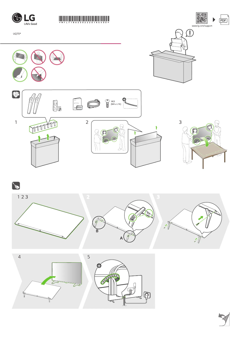 Page 1 de la notice Manuel utilisateur LG 43UQ75003LF