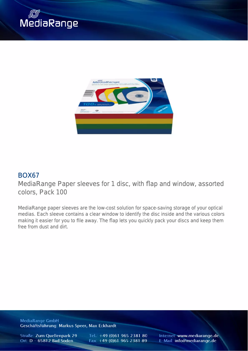 Page 1 de la notice Manuel utilisateur MediaRange BOX67
