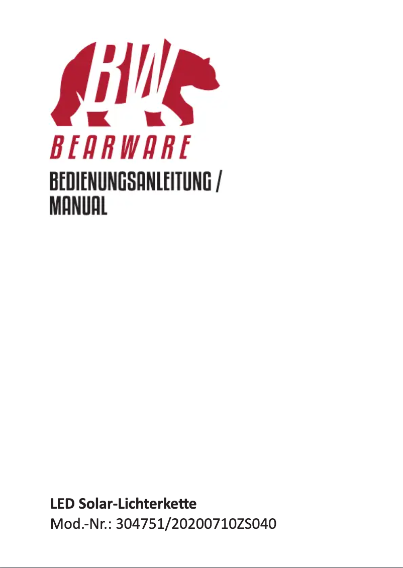 Page n°1 - Manuel utilisateur Bearware 304751