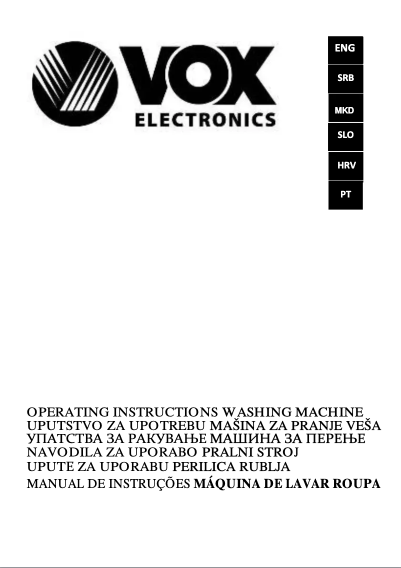 Page 1 de la notice Manuel utilisateur VOX WM1080-SYTD