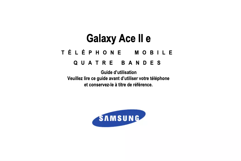 Page 1 de la notice Manuel utilisateur Samsung Galaxy Ace 2