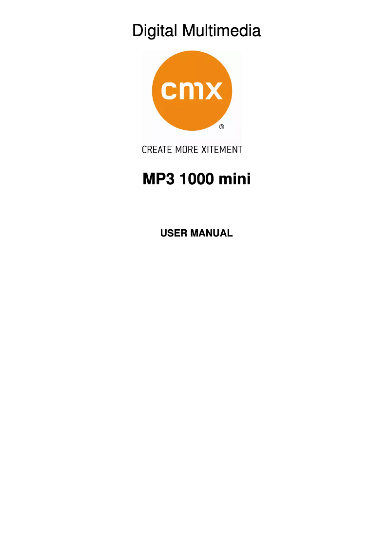 Page n°1 - Manuel utilisateur CMX MP3 1000 mini