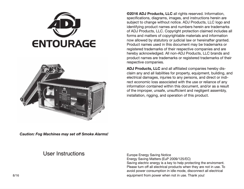 Página 1 del manual Manual de usuario American DJ Entourage