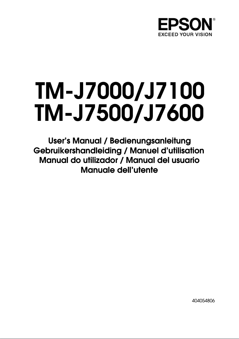Page 1 de la notice Manuel utilisateur Epson TM-J7100