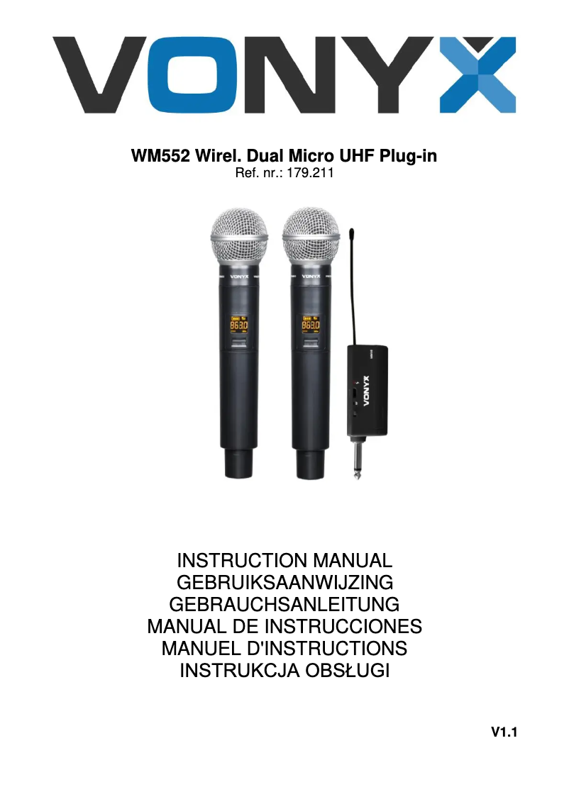 Page 1 of the manual User Manual Vonyx WM552