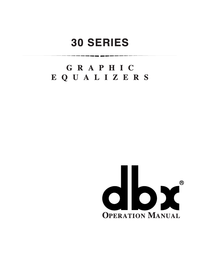 Page n°1 - Manuel utilisateur DBX 3231L