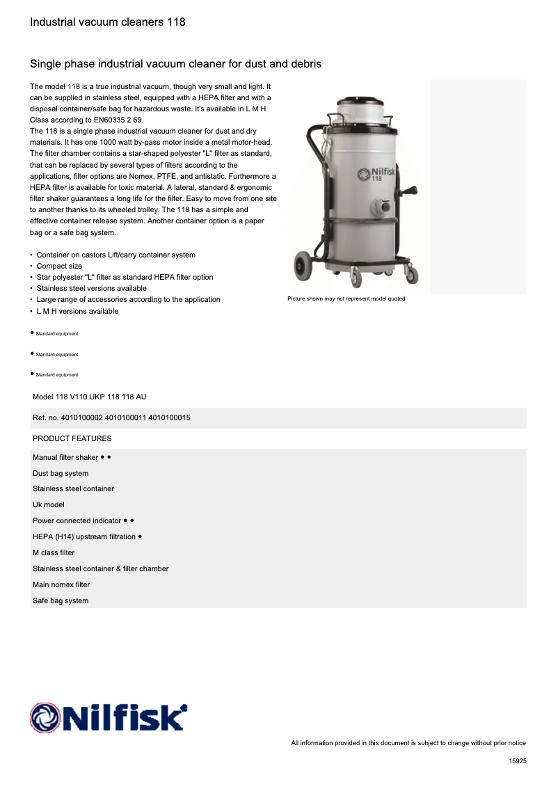 Image de la première page du manuel de l'appareil 118