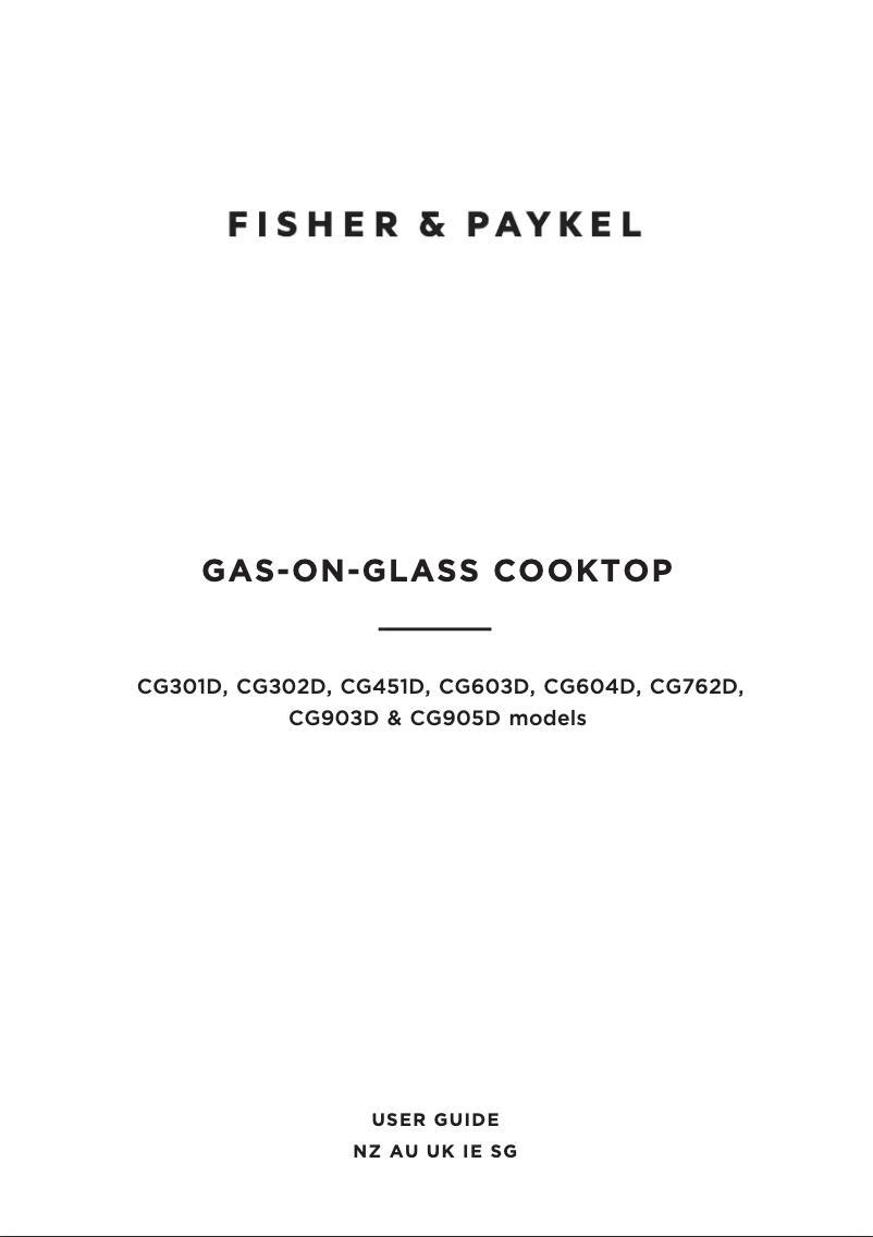 Página 1 del manual Manual de usuario Fisher & Paykel CG391DLPGB5