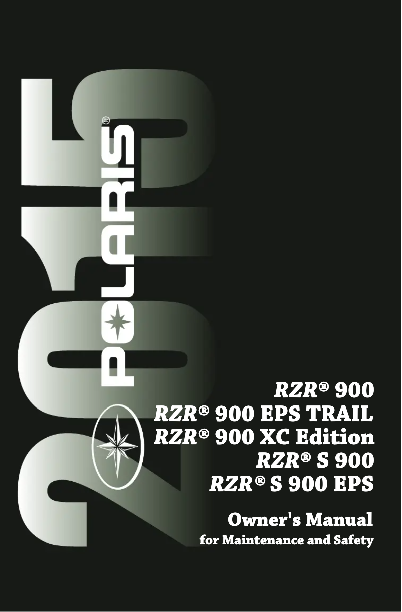 Page 1 de la notice Manuel utilisateur Polaris RZR S 900 (2015)