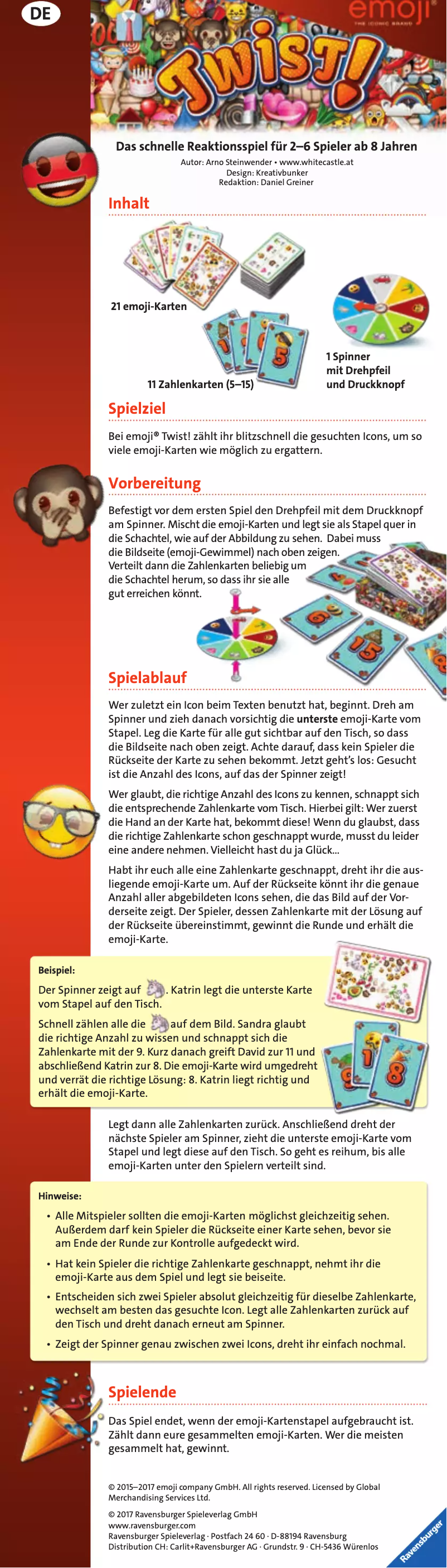 Page 1 de la notice Manuel utilisateur Ravensburger Emoji twist