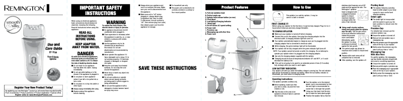 Page n°1 - Manuel utilisateur Remington EP7030D