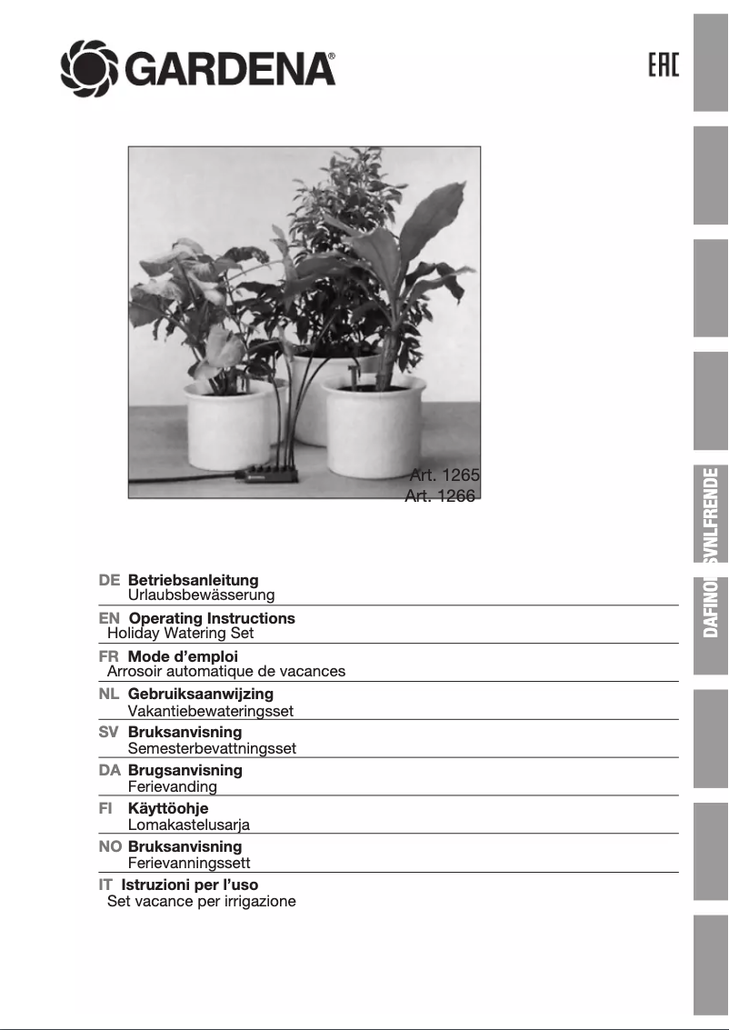 Image de la première page du manuel de l'appareil 1265