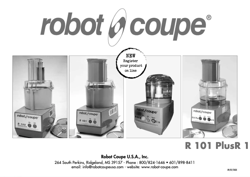 Page 1 de la notice Manuel utilisateur Robot Coupe R 101 Plus