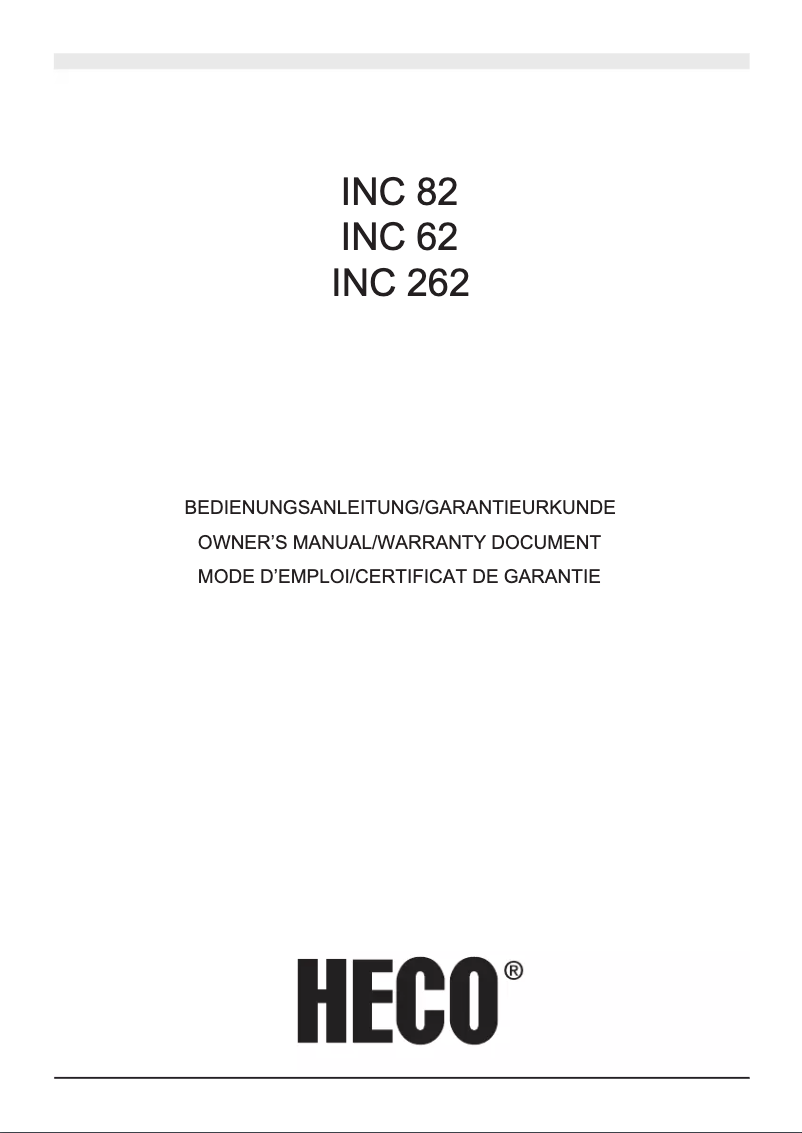 Page 1 of the manual Instruction Manual Heco INC 82