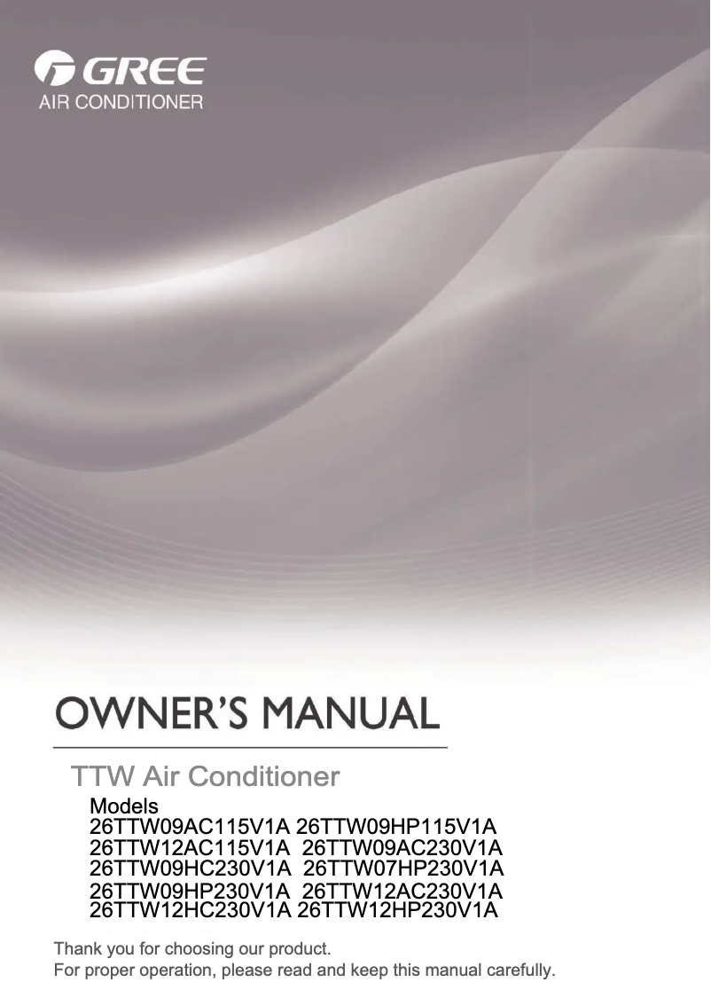 Imagen de la primera página del manual del dispositivo 26TTW12AC115V1A