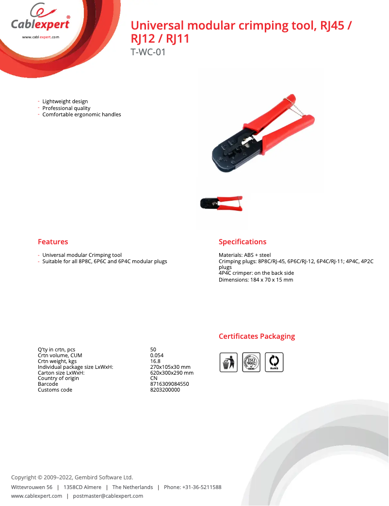 Image de la première page du manuel de l'appareil T-WC-01