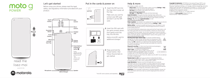 Página 1 del manual Guía de instalación Motorola Moto G Power