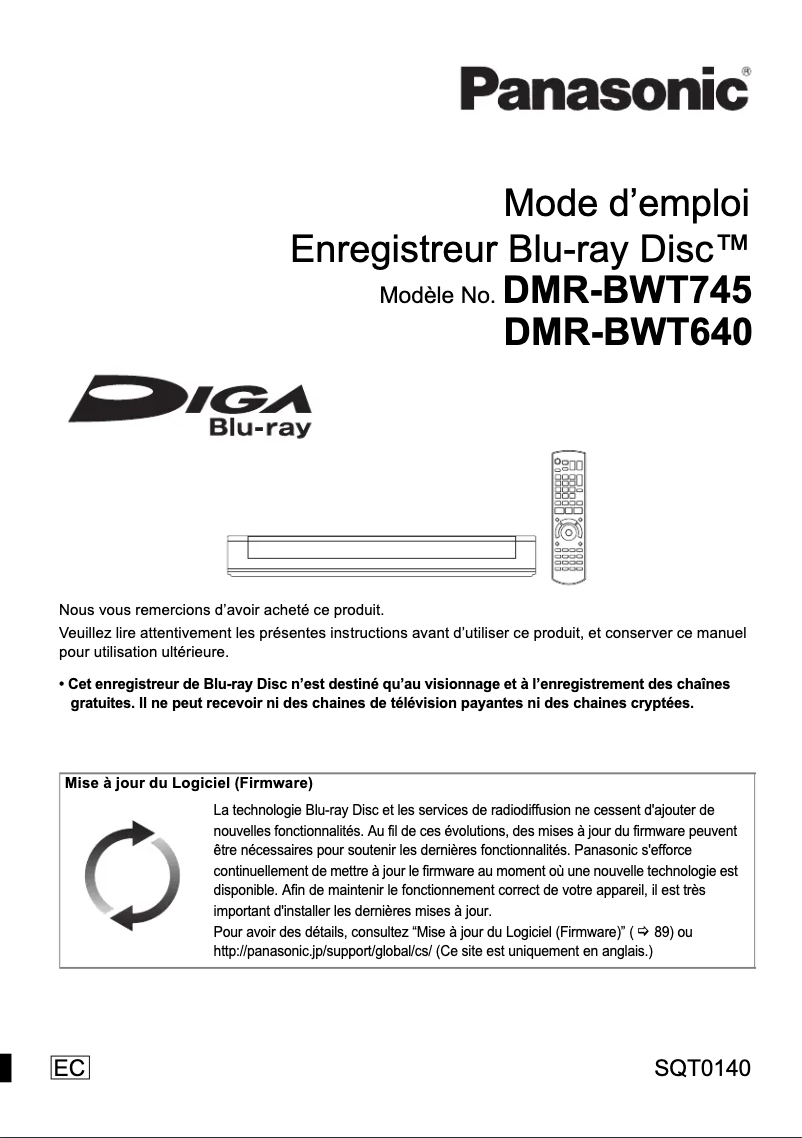First page image of the manual for DMR-BWT640