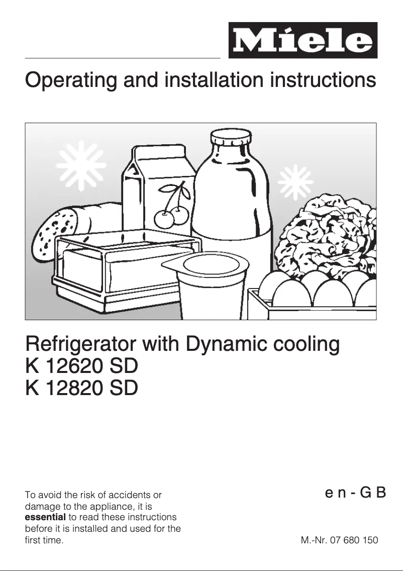 Page 1 de la notice Manuel utilisateur Miele K 12620 SD