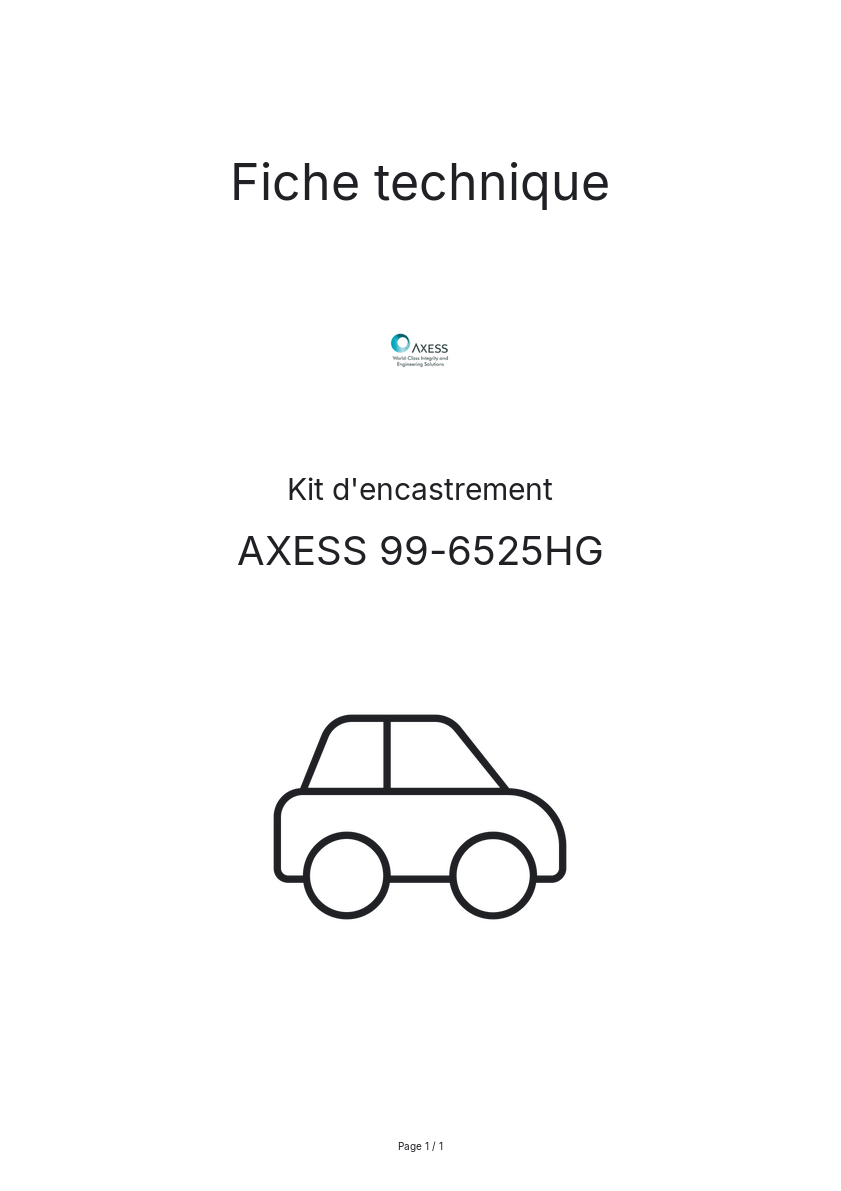 Page n°1 - Fiche technique AXESS 99-6525HG