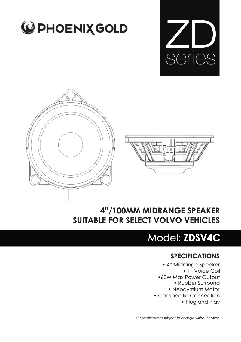 Page n°1 - Manuel utilisateur Phoenix Gold ZDSV4C