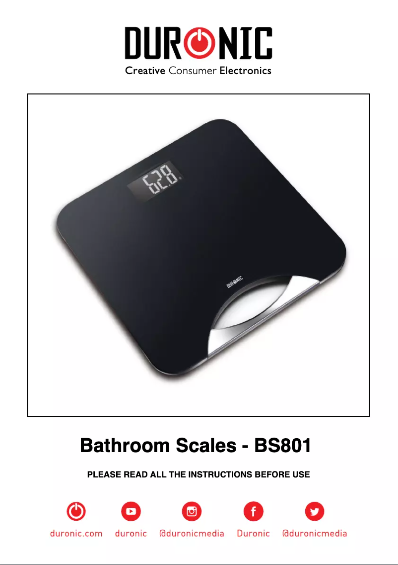 Page n°1 - Manuel utilisateur Duronic BS801