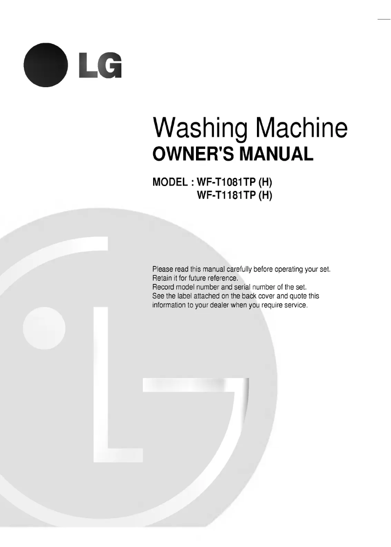 Image de la première page du manuel de l'appareil WT-R1174TP