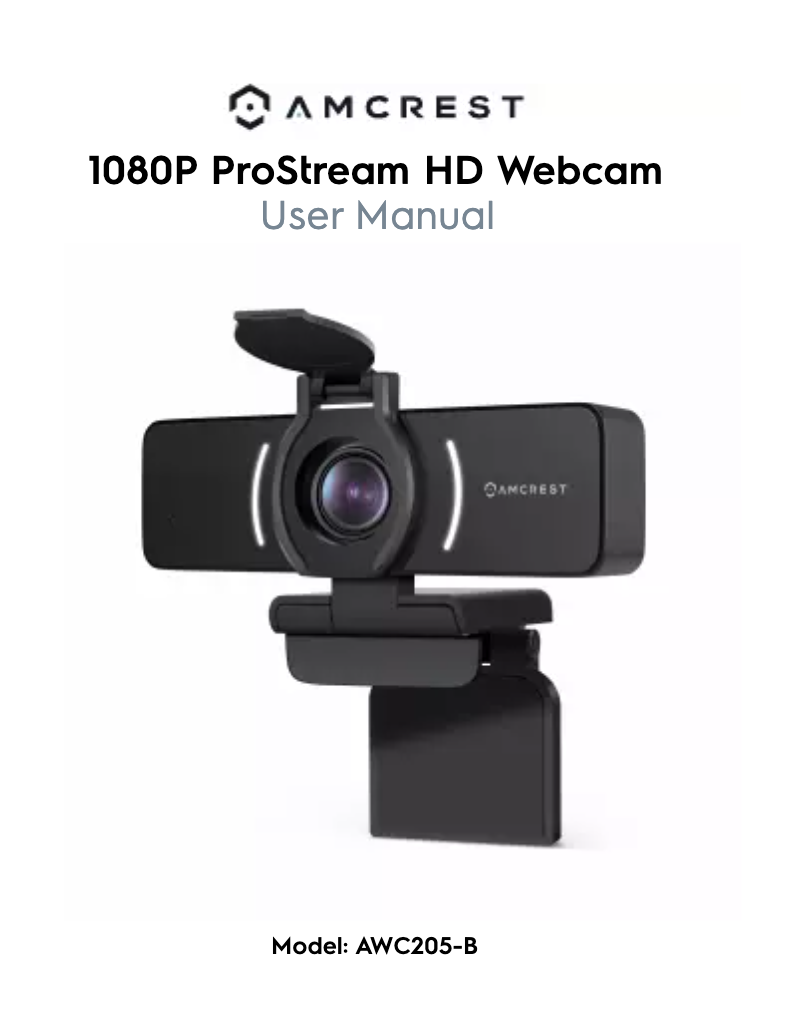 Page n°1 - Manuel utilisateur Amcrest AWC205-B