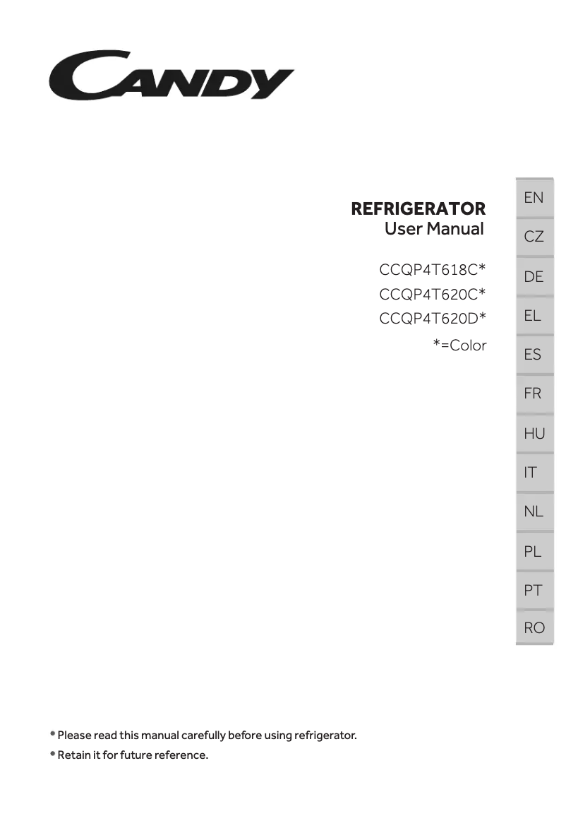 Page n°1 - Manuel utilisateur Candy CCQP4T620CX