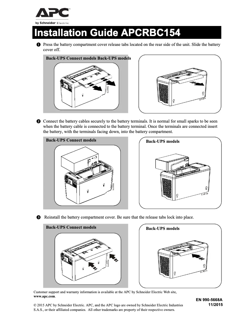 Page n°1 - Guide d'installation APC BE600M1